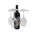 2020 acrylic transparent decorative wine bottle holder with glass rack for kitchen or bar